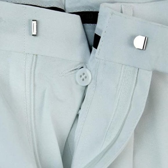 Men's white dress trousers with belt - Picture 3 of 8